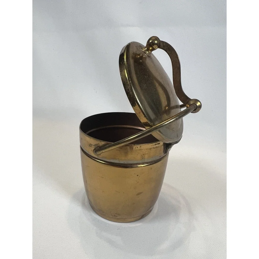 Apollo brass bucket or tobacco container with lid VNG Old World Decor